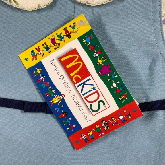 NEW Vintage McDonalds McKids Jumper Dress Set Girls 18 Months blue floral 90s - Picture 6 of 12